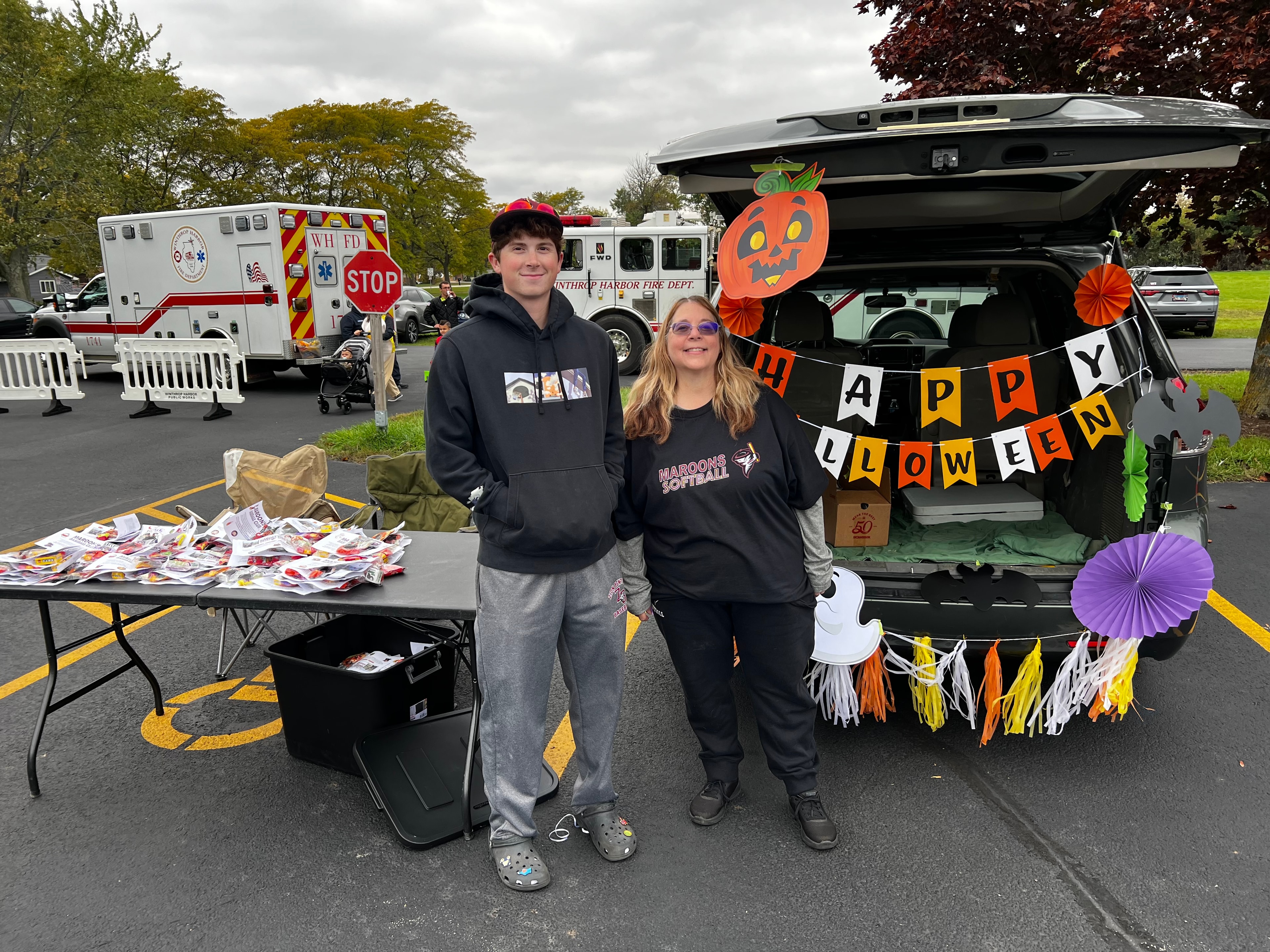 Happy Halloween trunk with Winthrop Harbor Fire Dept