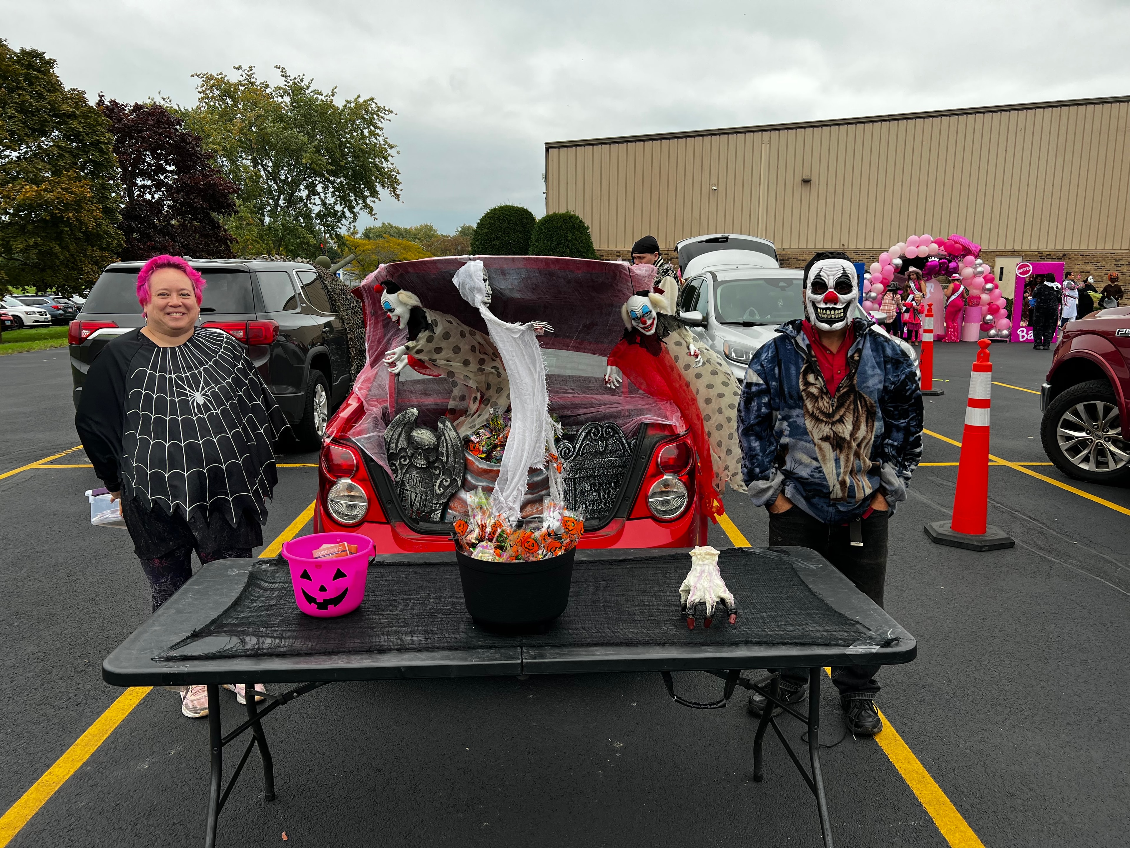 Haunted clown trunk display